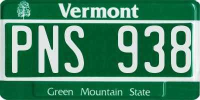 VT license plate PNS938