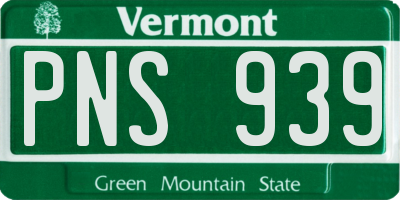 VT license plate PNS939