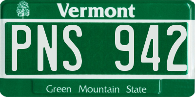 VT license plate PNS942