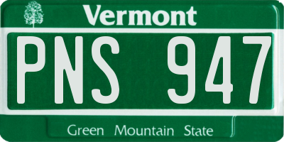 VT license plate PNS947