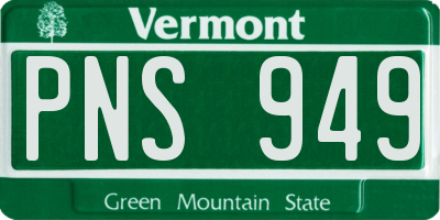 VT license plate PNS949