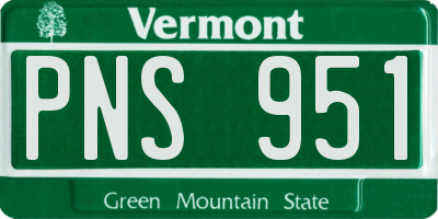 VT license plate PNS951