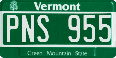VT license plate PNS955