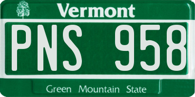 VT license plate PNS958