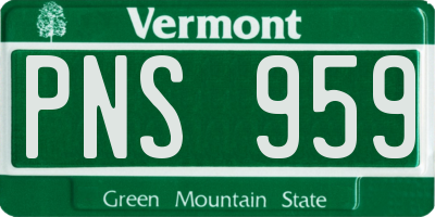 VT license plate PNS959