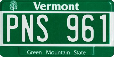 VT license plate PNS961