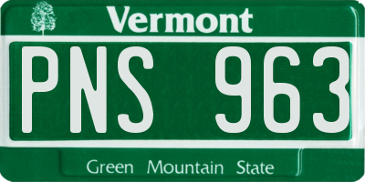 VT license plate PNS963