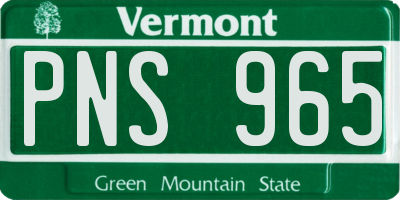 VT license plate PNS965