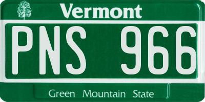 VT license plate PNS966