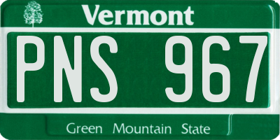VT license plate PNS967