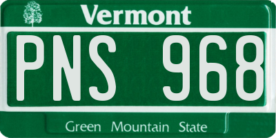 VT license plate PNS968