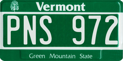 VT license plate PNS972