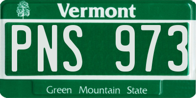 VT license plate PNS973