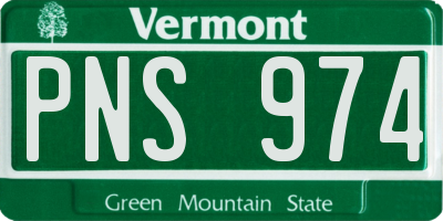 VT license plate PNS974