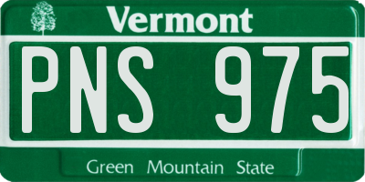 VT license plate PNS975