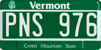 VT license plate PNS976