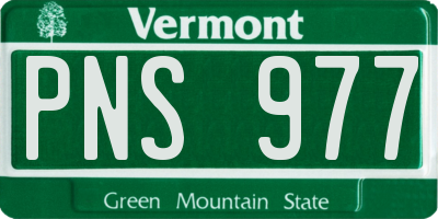 VT license plate PNS977