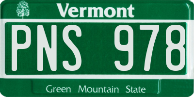 VT license plate PNS978