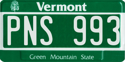 VT license plate PNS993