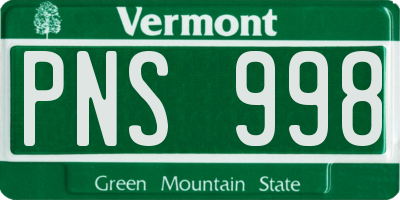 VT license plate PNS998