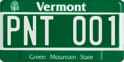 VT license plate PNT001