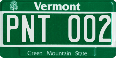 VT license plate PNT002