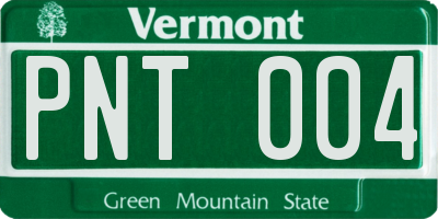 VT license plate PNT004