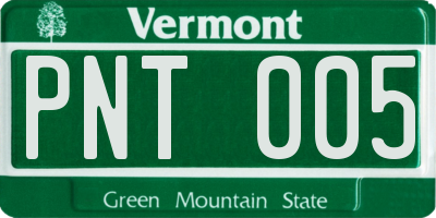 VT license plate PNT005