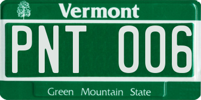 VT license plate PNT006