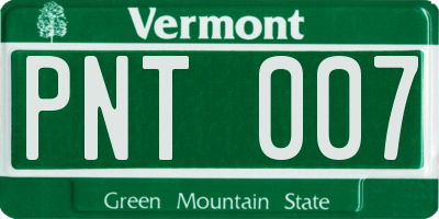 VT license plate PNT007