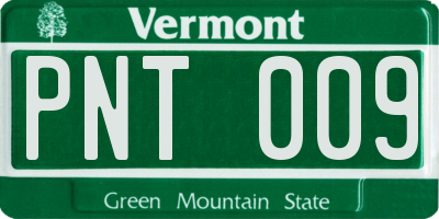 VT license plate PNT009