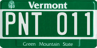 VT license plate PNT011