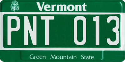 VT license plate PNT013