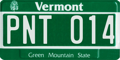 VT license plate PNT014