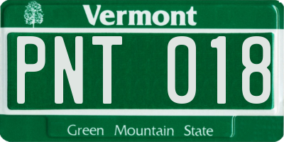 VT license plate PNT018