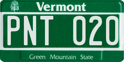 VT license plate PNT020