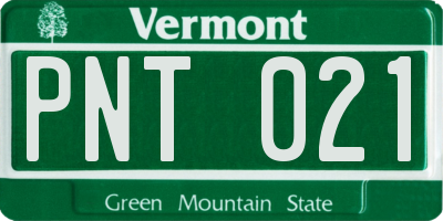 VT license plate PNT021