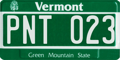VT license plate PNT023