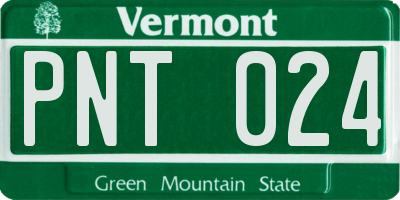 VT license plate PNT024