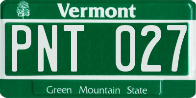 VT license plate PNT027