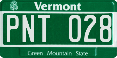 VT license plate PNT028