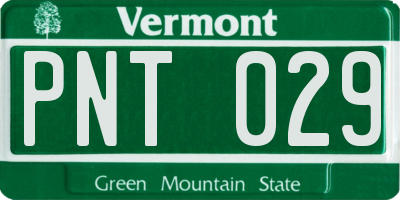 VT license plate PNT029