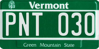 VT license plate PNT030