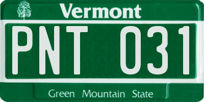 VT license plate PNT031