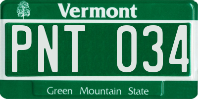 VT license plate PNT034