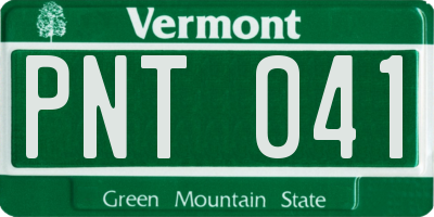 VT license plate PNT041