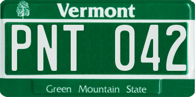 VT license plate PNT042