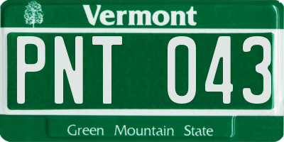 VT license plate PNT043
