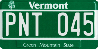 VT license plate PNT045