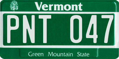 VT license plate PNT047